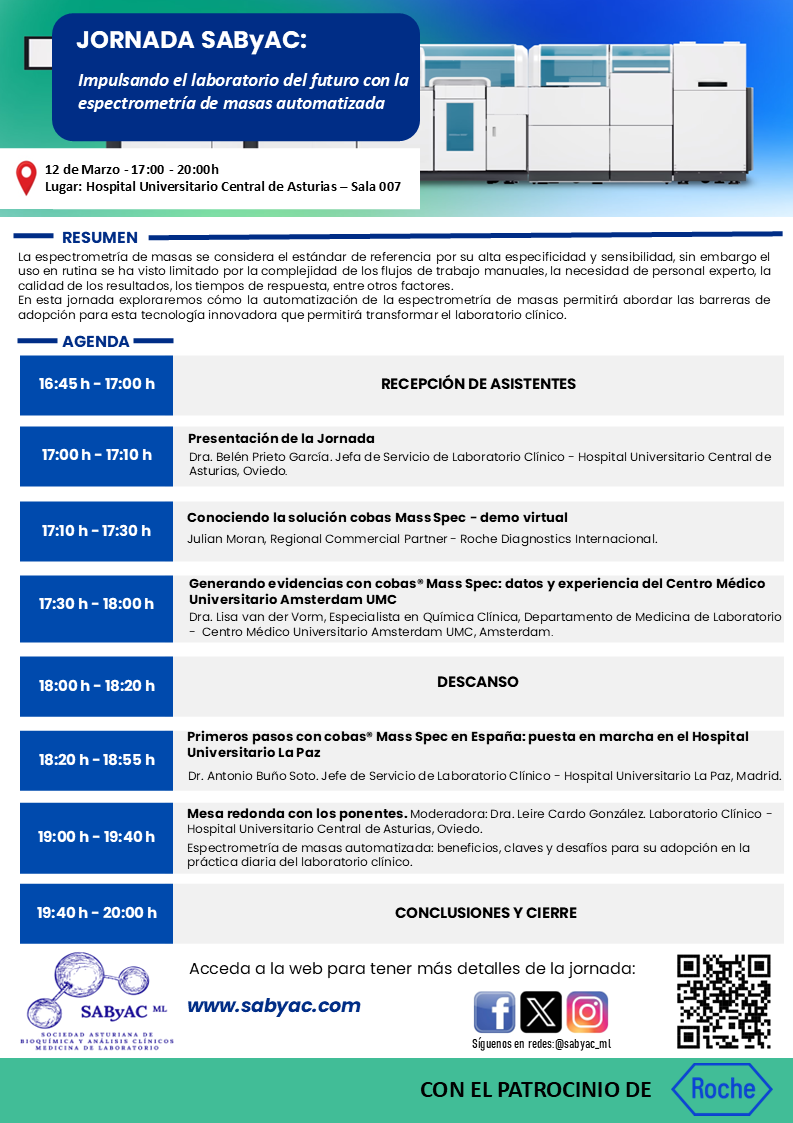 Jornada Científica SAByAC patrocinada por Roche